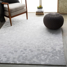Load image into Gallery viewer, Amelie Abstract Area Rug in Light Gray/White, Rectangle 5&#39;3&quot; x 7&#39;6&quot;
