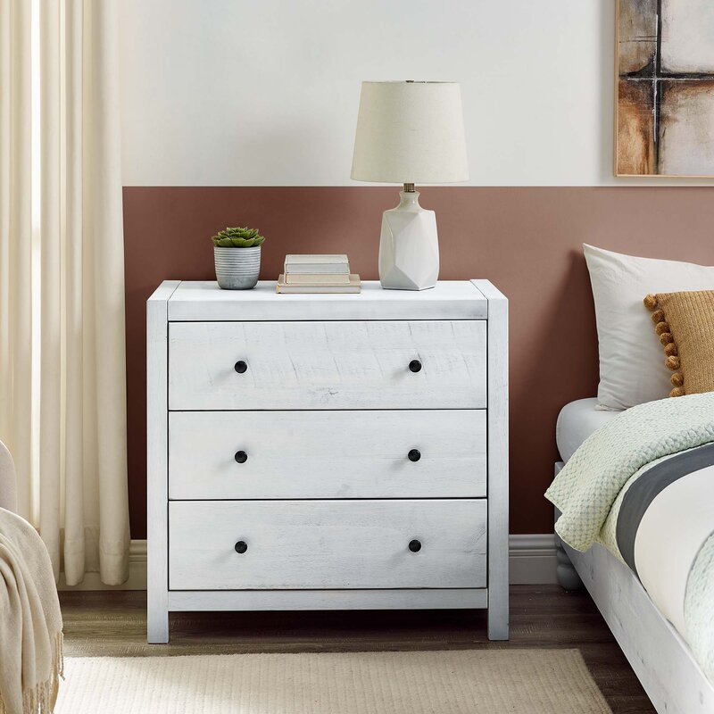 White Washed Amesfield 3 Drawer 31.5'' W Dresser 7154RR