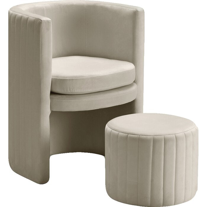 30'' H X 25'' W X 22.5'' D Amilliona Barrel Chair and Ottoman