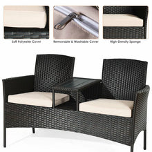 Load image into Gallery viewer, Amiogho 54&#39;&#39; Wide Outdoor Wicker Loveseat with Cushions 4435RR
