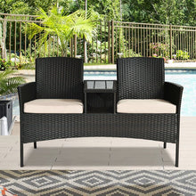 Load image into Gallery viewer, Amiogho 54&#39;&#39; Wide Outdoor Wicker Loveseat with Cushions 4435RR
