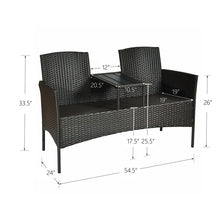 Load image into Gallery viewer, Amiogho 54&#39;&#39; Wide Outdoor Wicker Loveseat with Cushions 4435RR
