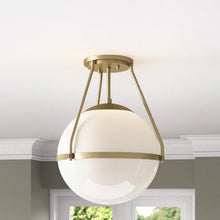 Load image into Gallery viewer, Amirah 1 - Light 13.25&#39;&#39; Simple Globe Semi Flush Mount
