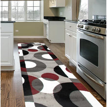 Load image into Gallery viewer, Amirr Geometric Machine Woven Area Rug in Burgundy 2&#39; x 10&#39;

