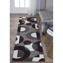 Load image into Gallery viewer, Amirr Geometric Machine Woven Area Rug in Burgundy, Runner 2&#39; X 10&#39;
