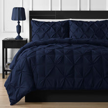 Load image into Gallery viewer, King Comforter + 2 King Pillow Cases Navy Blue Amrie MRM4270
