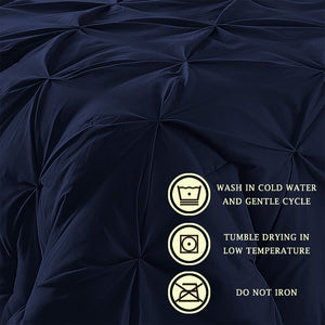 King Comforter + 2 King Pillow Cases Navy Blue Amrie MRM4270