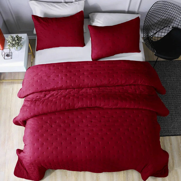 Amriel Microfiber Reversible Modern & Contemporary Quilt Set, King