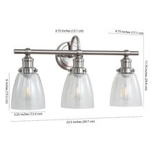 Load image into Gallery viewer, Ana 3 - Light Brush Nickel Vanity Light MRM3946
