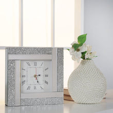 Load image into Gallery viewer, Analog Mechanical Table Clock in Silver/White
