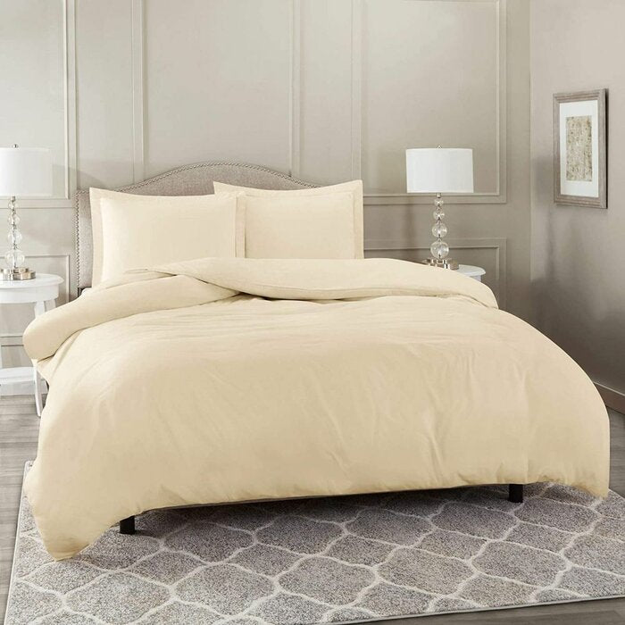 Twin Duvet Cover + 1 Sham Ivory Ananias 2 Piece Duvet Cover Set #ND1036