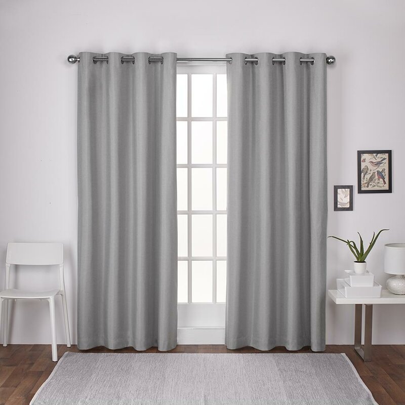 Andish Solid Room Darkening Thermal Grommet Curtain Panels (Set of 2) B67 300