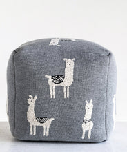 Load image into Gallery viewer, Andrew 15&quot; Knit Square Animal Print Pouf Ottoman 417AH
