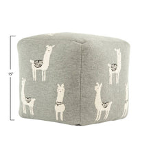 Load image into Gallery viewer, Andrew 15&quot; Knit Square Animal Print Pouf Ottoman 417AH
