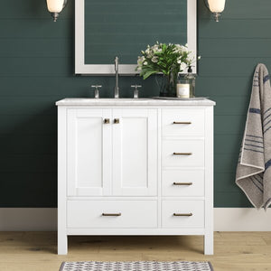 42" Single Sink Vanity White 3510RR-OB