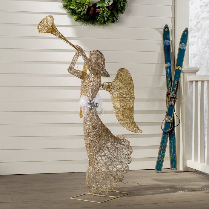 Champagne Angel with Clear Lights Christmas Decoration Lighted Display #AD241