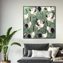 Load image into Gallery viewer, 40&quot; H x 40&quot; W x 2&quot; D Animals Grazing Cranes, Modern &amp; Contemporary White by Oliver Gal - Graphic Art on Canvas
