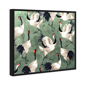 40" H x 40" W x 2" D Animals Grazing Cranes, Modern & Contemporary White by Oliver Gal - Graphic Art on Canvas