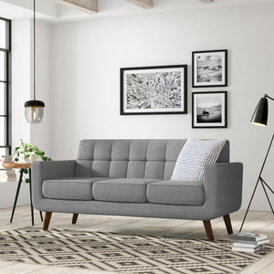 Anna Upholstered Sofa Linen Blend Grey
