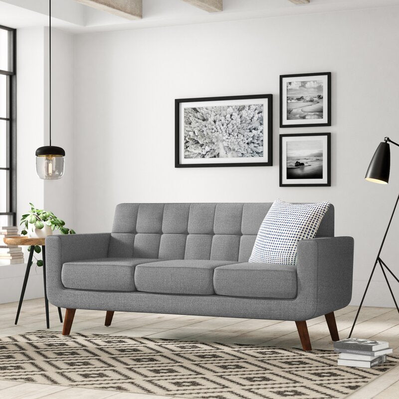 Anna Upholstered Sofa Linen Blend Grey