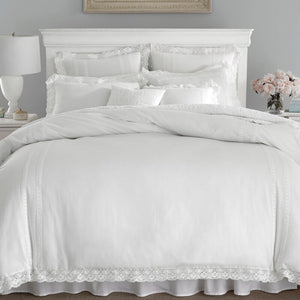 King Duvet Cover + 2 Shams Cream White Annabella Reversible Duvet Cover Set MRM346