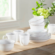 Load image into Gallery viewer, White Annabelle 16 Pieces Dinnerware Set, Service For 4 #871HW
