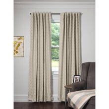 Load image into Gallery viewer, Anno Crescent Geometric Max Blackout Thermal Rod Pocket Single Curtain Panel Beige 29CDR
