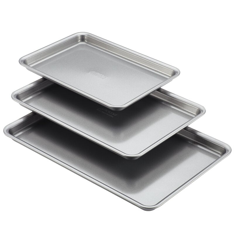 Graphite Anolon Non-Stick 3 Piece Bakeware Cookie Pan Set 470AH