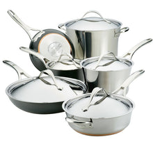 Load image into Gallery viewer, Silver Anolon Nouvelle 11 Piece Non Stick Cookware Set 688AH
