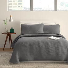 Load image into Gallery viewer, King/Cal. Coverlet + 2 King/Queen Shams Gray Antiochos Microfiber Modern &amp; Contemporary Coverlet / Bedspread Set
