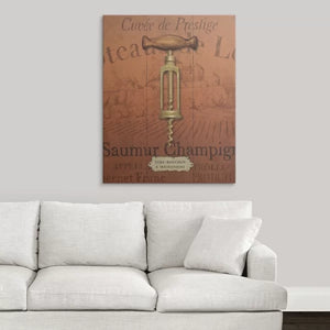 14" H x 11" W x 1.25" D Antique Corkscrew Antique Corkscrew II Red by Daphne Brissonnet - Print