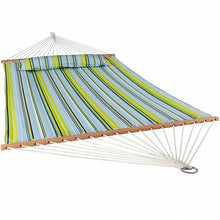 Load image into Gallery viewer, Blue / Green Antoine Double Spreader Bar Hammock, #6443
