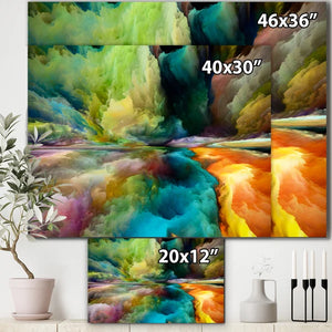 Antonio Colorful Motion Gradients Of Surreal Mountains And Clouds - Painting on Canvas 36" x 46" x 1.5"