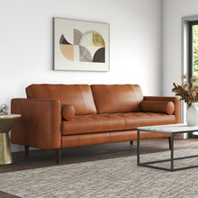 Load image into Gallery viewer, Apgar 88.5&quot; Wide Genuine Leather Square Arm Sofa SB1784
