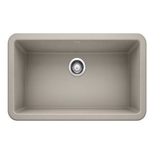 Ikon Silgranit 30" L x 19" W Single Farmhouse/Apron Kitchen Sink Concrete Gray 3344RR