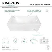 Load image into Gallery viewer, White 60&quot; x 31&quot; Alcove Soaking Acrylic Bathtub (479MM)
