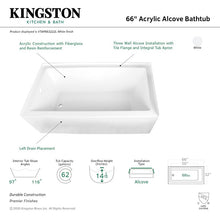 Load image into Gallery viewer, Aqua Eden 66&quot; x 32&quot; Drop In Soaking Acrylic Bathtub 3704RR
