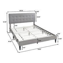 Load image into Gallery viewer, Grey Aquilla Tufted Upholstered Platform Bed King (252MM)
