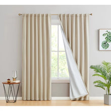 Load image into Gallery viewer, Arbas Solid Max Blackout Thermal Rod Pocket Curtain Panels (Set of 2) 52&quot; x 96&quot;
