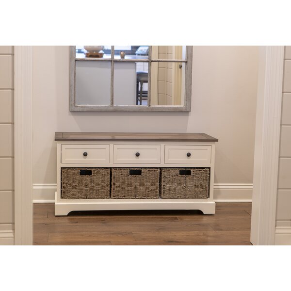 Ardina Drawer Storage Bench White/Brown