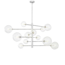 Load image into Gallery viewer, Polished Nickel Argento 12-Light Sputnik Modern Linear Chandelier - 789CE

