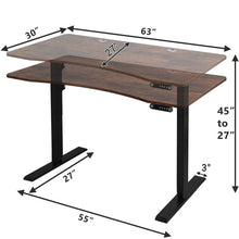 Load image into Gallery viewer, Arionna 63&quot;Dual Motor Adjustable Height Standing Desk
