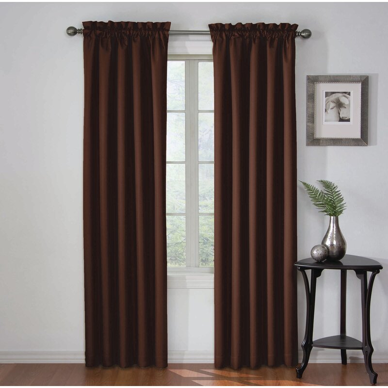 Arkema Solid Blackout Thermal Rod Pocket Single Curtain Panel Set of 3 4466RR