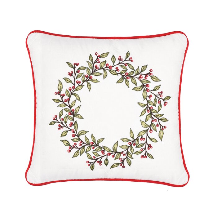 Arla Berry Garland Cotton Throw Pillow 302ms