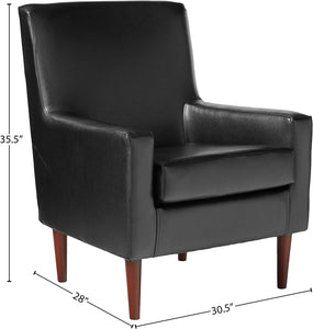 Parker Lane Emma Arm Chair, Leatherette Black, #6362