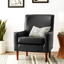 Load image into Gallery viewer, Parker Lane Emma Arm Chair, Leatherette Black, #6362
