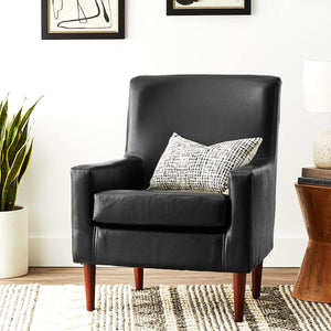 Parker Lane Emma Arm Chair, Leatherette Black, #6362