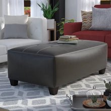 Load image into Gallery viewer, Arria 52&#39;&#39; Wide Faux Leather Tufted Rectangle Cocktail Ottoman
