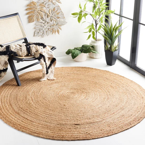 Arria Handmade Handwoven Jute/Sisal Area Rug in Natural 3' round