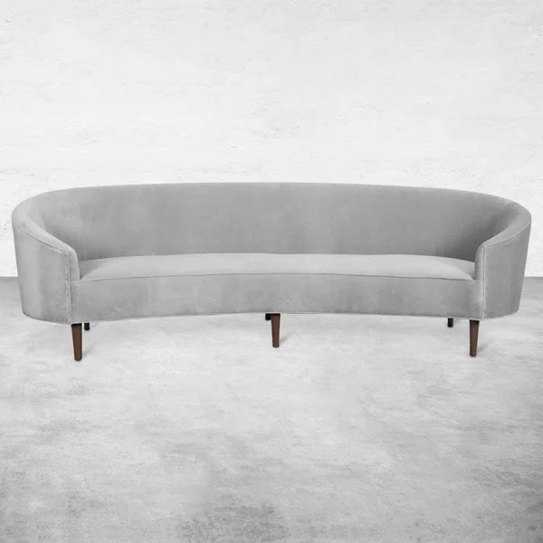 Art Deco 105'' Velvet Round Arm Curved Sofa